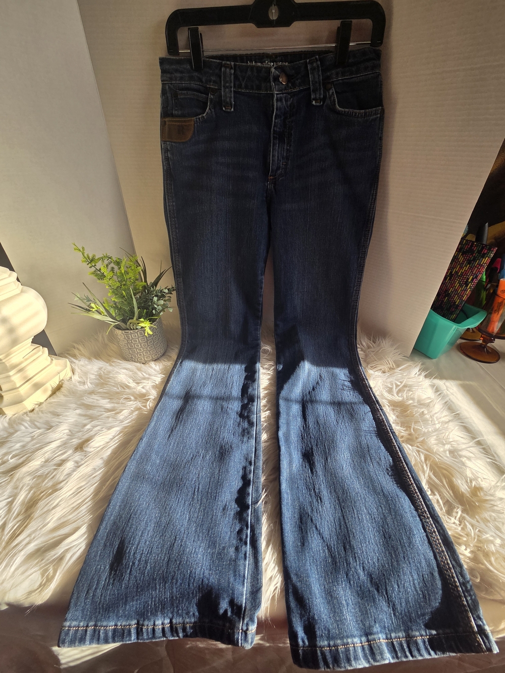 Wrangler Riggs Workwear Women's Dark Blue Relaxed Fit Bootcut Jeans, Size 6 - Picture 2 of 8